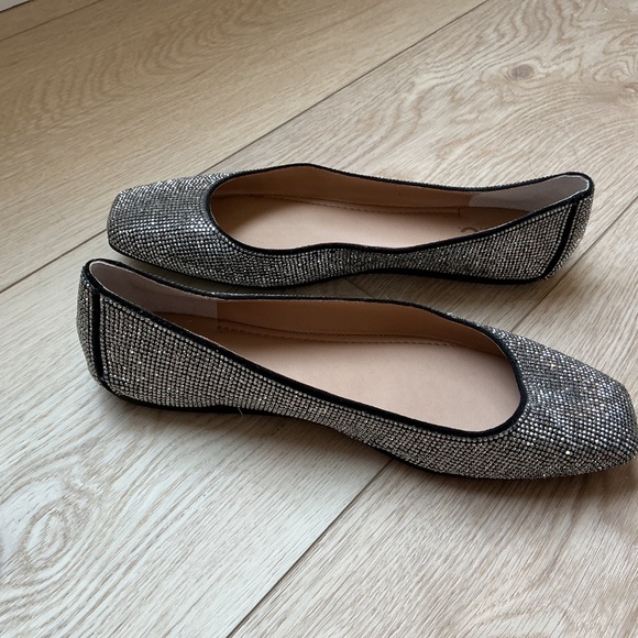 INC Juney rhinestone square toe ballet flats - size 9.5 - Picture 2 of 3